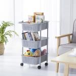 Tall 95.5cm Large Plastic Laundry Basket 3 Tier Laundry Basket With Wheels for sale