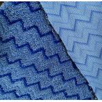 Microfiber Blue Zigzag W Shape Warp 80/20 Mop Twisted Fabric 150cm Width 550gsm for sale