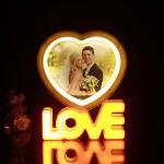 Personalized Valentines Gift Sublimation LOVE LED Magic Makeup Mirror Blanks Custom Picture Frames for sale