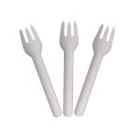 Odorless Nontoxic Disposable Paper Forks , Restaurants Disposable Serving Utensils for sale