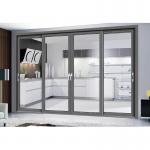 Aluminium Double Tempered Glass Energy Efficient Sliding Door for sale