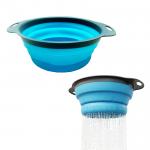 Foldable Collapsible Silicone Colander Fruit Vegetable Washing Basket Strainer for sale