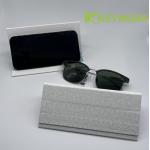 Multifunctional Tri Fold PU Leather Metal Reading Optical Glasses Case Resit Compression for sale
