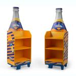 Three Layers Wine Display Stand Can Beverage Wooden Display Rack For Supermarket for sale