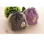 Hot selling lovely  customized promotional calico drawstring bag small candy pouch cute Mimi  pocket for gift for sale