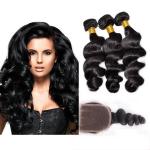 Black Color 100 Virgin Cambodian Loose Curly Hair With Baby Hair Natural for sale