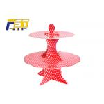 Birthday Party 2 Tier Cardboard Cake Stand Eye Catching Environmental Friendly for sale