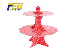 China Birthday Party 2 Tier Cardboard Cake Stand Eye Catching Environmental Friendly supplier