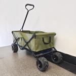 Wide Wheels Collapsible Beach Cart Multipurpose Camping Cart Folding Stroller Wagon