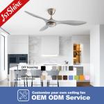 Sleek Silver Design 52 Inches Ceiling Fan With Light 6-Speed Remote Control