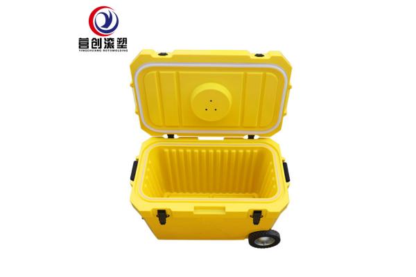 Yellow Rotomolded Lunch Box Featuring Convenient Tie Down Points