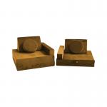 10pcs Modular Foam Kids Play Sofa Velvet Fabric Polyester Climbing Couch