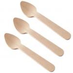 95mm 110mm Biodegradable Cutlery , Ice Cream Disposable Wooden Spoons for sale