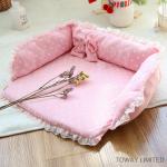  				Cute Pink Dots Princess Soft Pet Sofa Dog Cushion 	         for sale