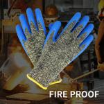 Crinkle Latex Coated Work Gloves Fire Resistant Knit Safety Work Gloves