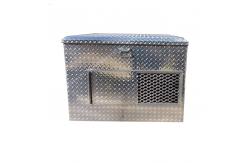 China Diamond Plate Aluminum Double Dog Box With Storage Compartment supplier
