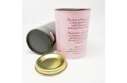 China Custom Paper Cans Packaging Cardboard Tea Coffee Container Tube With Metal Lid Closure supplier