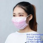 Pink Color Disposable Face Mask Non Woven PP Material Non Irritating Lightweight for sale