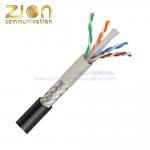 SF/UTP PVC+PE Double Jacket Sheath Shielded CAT6 Network Cable 0.57mm for sale