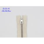 Cotton Overcoat Reverse Coil Zipper , Plating Nickel Teeth White Invisible Zipper for sale