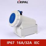 Dustproof IP67 230V 16A Industrial Wall Mounted Socket IEC Standard for sale