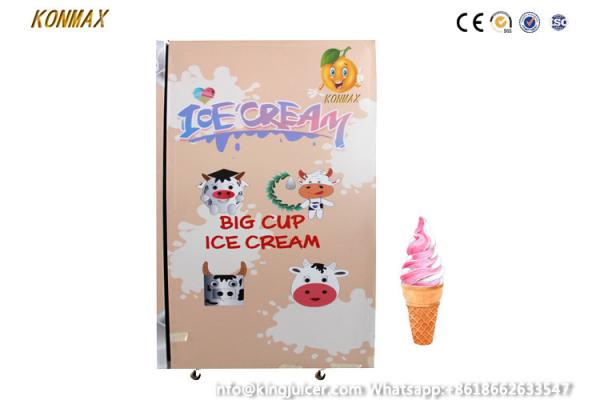 5 Liter Hypermarket Coin Ice Cream Machine Automatic Cleaning