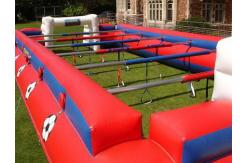 China Yellow With Blue Inflatable Soap Soccer Field For Commercial Use supplier