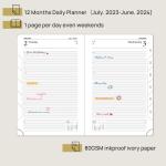 2024 Daily Academic Planner Vertical Layout And Notes Section for School Use