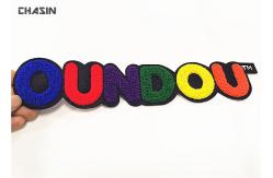 China 3D Towel Letter Iron On Chenille Embroidery Patches Heat Seal Backing supplier