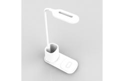 China Micro Input ABS 10W Adjustable Lamp Wireless Charger With Pen Holder supplier