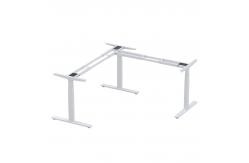 China 3 Legs L Shape Height Adjustable Metal Office Desk With Motors supplier