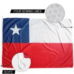 3x5' Chile National Flag Knitted Polyester Rope And Loops Customized Indoor Outdoor for sale