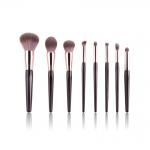 Customized Travel Makeup Brush Set Synthetic Hair Plastic Handle 8pcs for sale