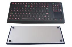 China Washable desktop illuminated silicone rubber industrial keyboard with touchpad supplier