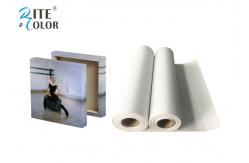 China Waterproof 280gsm Matte Polyester Canvas Rolls Single Side For Giclee Inkjet Printing supplier
