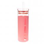 18.5oz Shatterproof Glass Travel Bottle , Borosilicate Water Bottle With Straw for sale