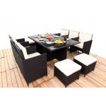 Promotion Rattan Furniture 11PCS Indoor / Outdoor Rattan Dining Sets Set With Cushion for sale