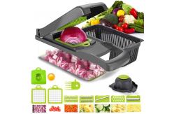 China Mulitfunction 7 Shape Blades Green Vegetable Chopper With Container supplier