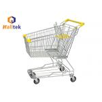 Asian 4 Wheel Retail Hand Supermarket Shopping Trolley Cart 60-240 Liter for sale