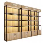Commercial Wood Display Shelving Gondola Rack Metal Grocery Store for sale