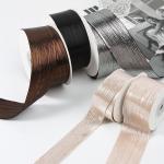 Gold and Silver Striped Hot Stamping Ribbon for DIY Headwear Hair Clips Clothing and Gift Boxes Perfect for Any Occasion for sale