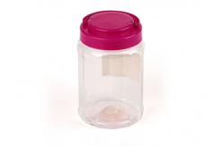 China Round Clear Pet Jars Food Grade Container with Handling Cap supplier