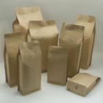 Stand Up Kraft Paper Bag Customized Paper Bags With Foil / Zipper for sale