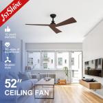 Black Finish DC Motor 6 Speeds Remote Control 3 ABS Blades Ceiling Fan Without Light for sale