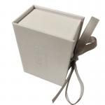 Customized White Cardboard Gift Box with Ribbon Closure APPAREL Logo Printing Acceptable