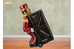 China Antique Decorative Polyresin Statue Figurine Butler Sculpture Wine Bottle Rack supplier