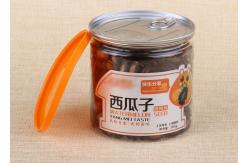 China Food Grade Visible Cylinder PET Plastic Jars 307# For Melon Seeds Packaging supplier