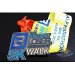 Fashionable Special Type 5k Race Medals , Gillter Colors Running Award Medals for sale