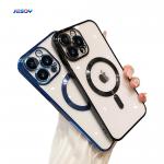 Clear Magnetic TPU Magsafe Phone Case Camera Lens Protector Shockproof For iPhone for sale