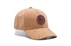 China Curved Six-Panel Wood Grain Leather Baseball Cap With Adjustable Strap supplier